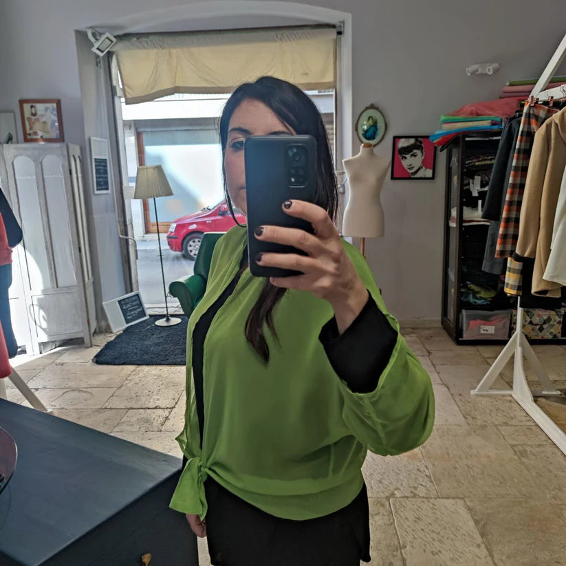 Coprispalle camicia trasparente verde lime
