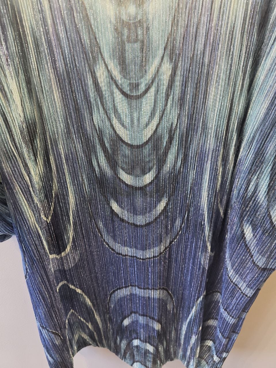 Kimono Coprispalle Midi Multicolore - Optical Blu