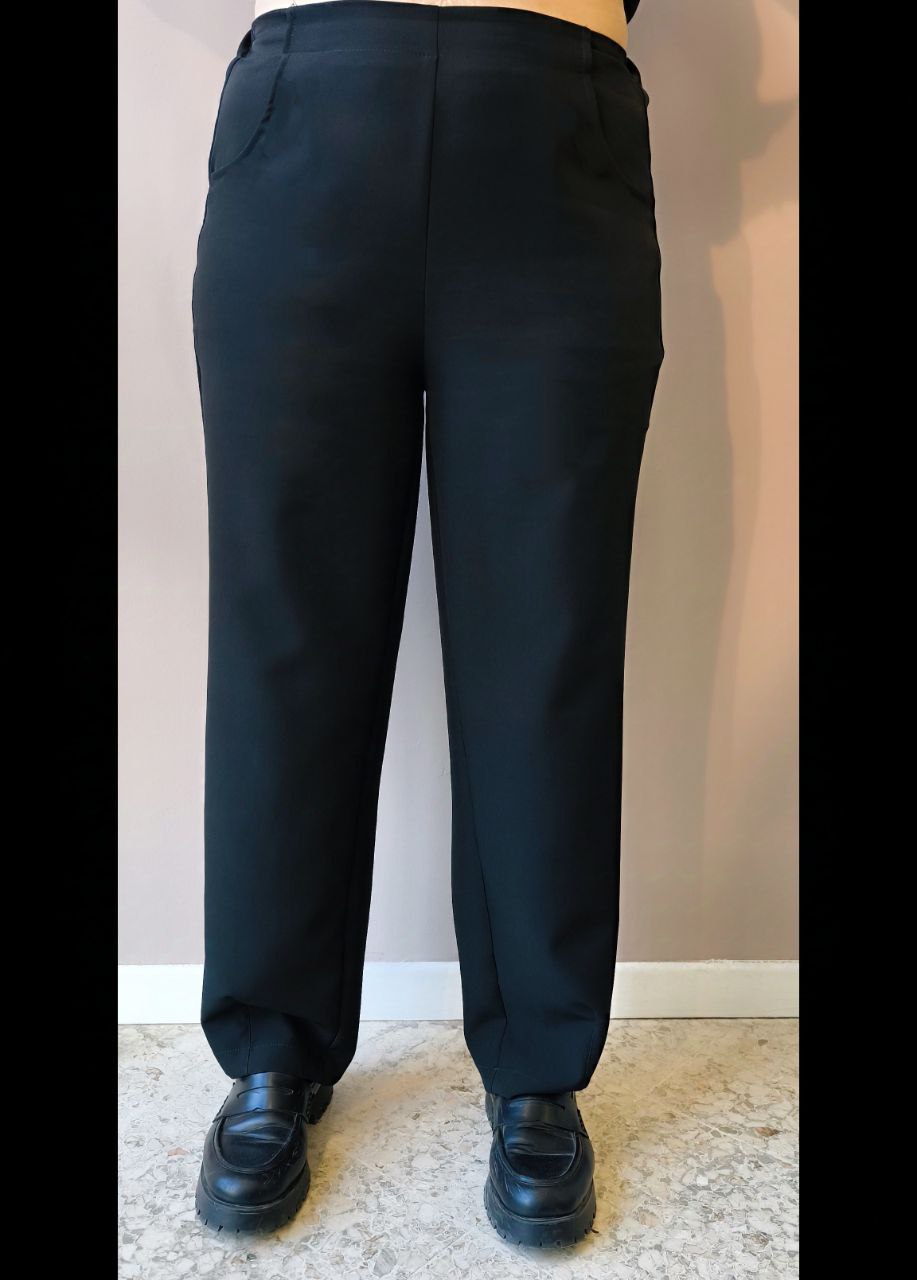 PANTALONE A CAROTA - OMEX in Tessuto Compact NERO