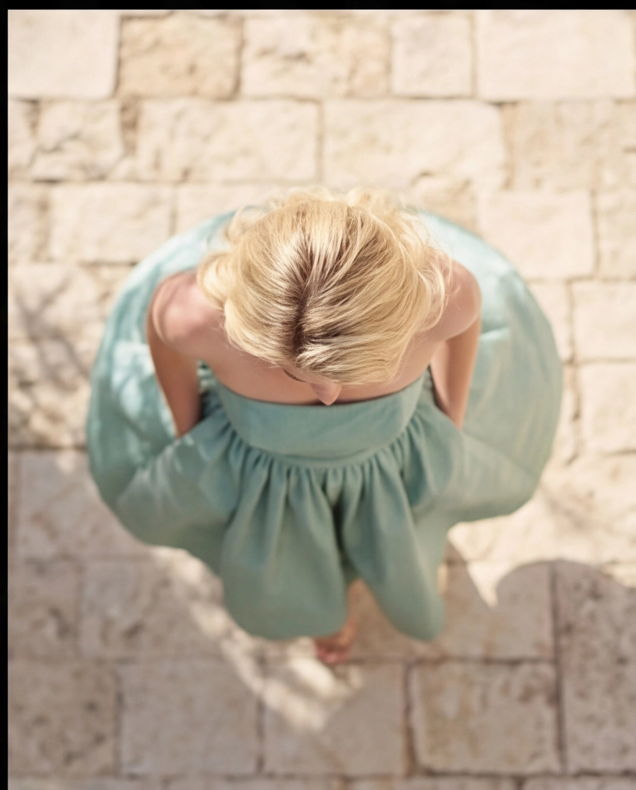 56. Set completo due pezzi - bustier e gonna in taffetà verde acqua - PREORDINA