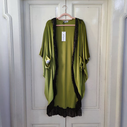 Kimono velvet con frange