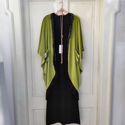 Kimono velvet con frange